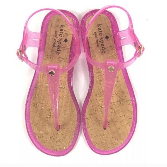 Kate Spade Pink Jelly Flat Sandals Size 10 - Picture 1 of 7
